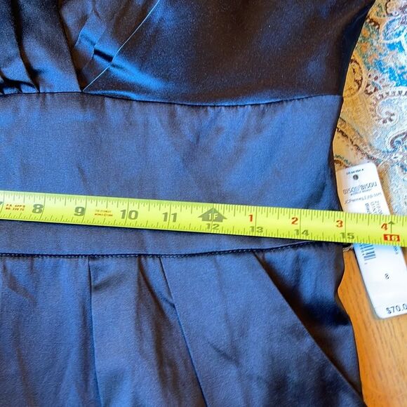 Bisou Bisou Black Satin Wiggle Cocktail Dress Beaded Strap 2000s Dead Stock - Picture 10 of 12